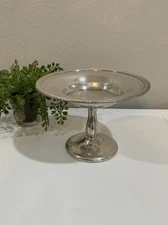 Vtg Poole Silver Co EPNS Silver Plated 2009 Compote Bowl Dish On Pedestal