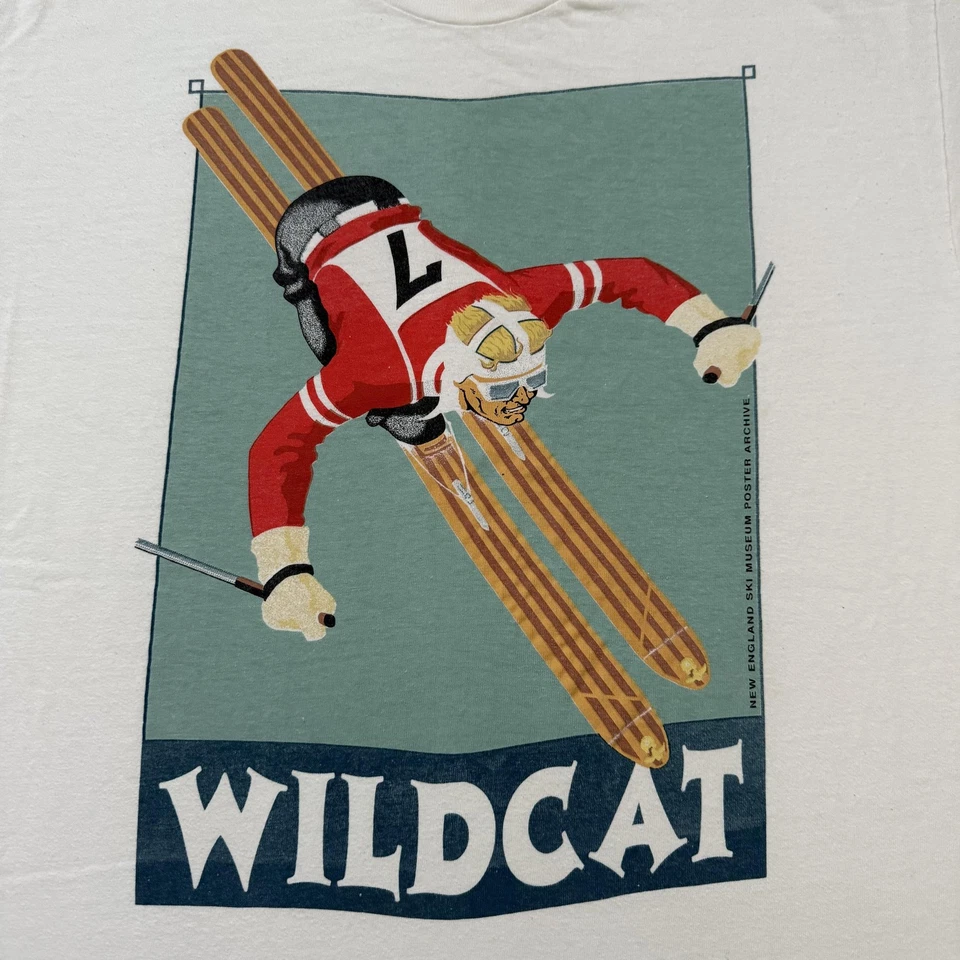 Camisa de esquí Wildcat vintage años 90 para hombre M Nueva Inglaterra museo de esquí arte nieve Foto 2 de 4