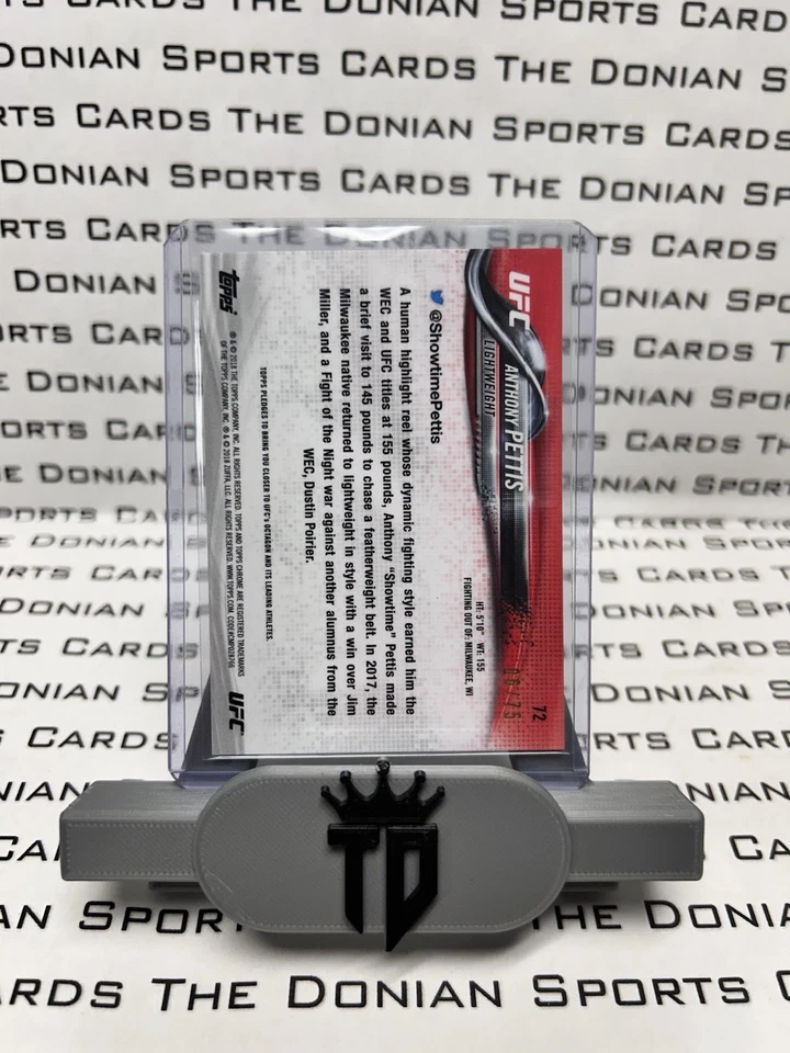 2018 Topps Chrome UFC Blue Wave Refractor /75 Anthony Pettis #72 - Image 2 of 2