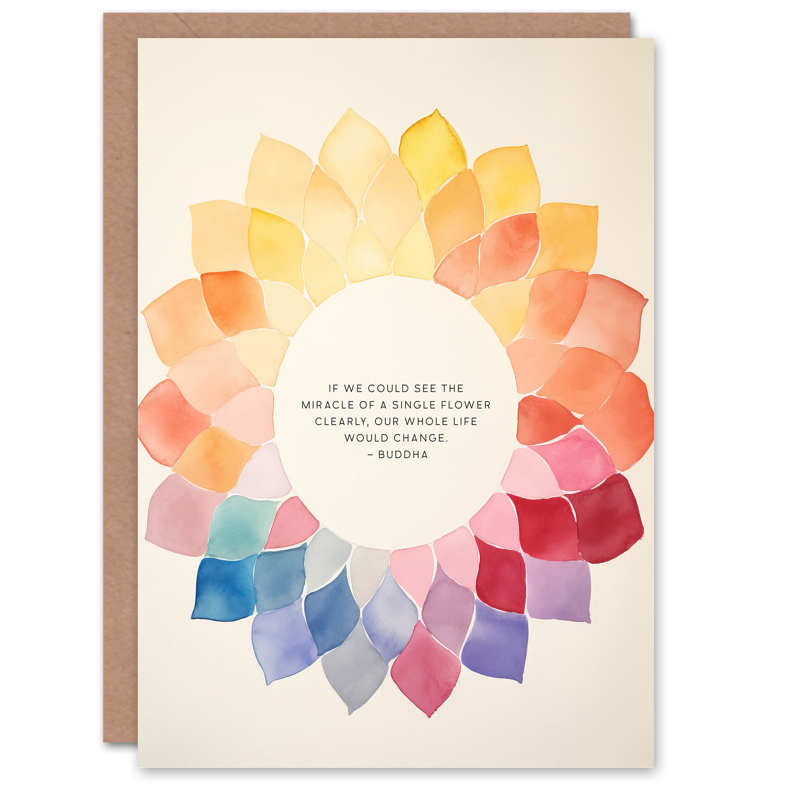 Miracle of a Flower Buddhist Mindfulness Mandala Spiritual Birthday Card
