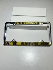 Vintage License Plate Frame A.b. Smith Chevrolet Portland Oregon