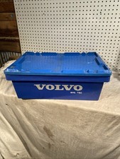 Vintage Blue Volvo Crate Plastic Storage Tray Box Manufacturing Plant Shipping