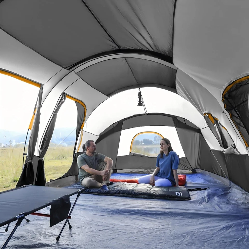 Tienda 12 personas-camping-tiendas de campaña, carpas familiares para 3 habitaciones, impermeable a prueba de viento Foto 4 de 4