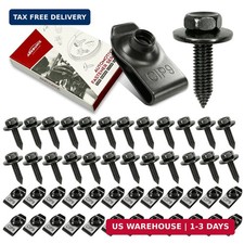 50 Pcs Automotive Body Bolts/Screws U-Nut Clips Kit, Multipurpose Fender Bolts