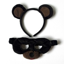 IKEA Bear Costume Set Kids Ears Headband Eye Mask Halloween Party Dress Up