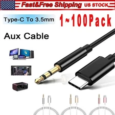 TypeC to Aux Cable USB Type-C Male To 3.5mm Cord Car AUX Music Audio Adapter Lot