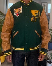 Polo Ralph Lauren Men  s Tiger Varsity Jacket   Leather  Wool Letterman XXL