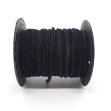 Genuine Flat Suede Lace, Black, 2mm x 0.5m Flat Suede Leather Cord