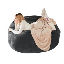 4ft Memory Foam Bean Bag Chair w/ Removable Cover for Adult Teen - Free Shipping