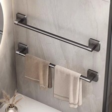 50cm Self Adhesive Towel Rail Bathroom Towel Holder No Drill Wall Mounted Rack