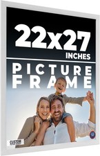 22x27 Frame White Wood Picture Photo Frame with UV Acrylic and Acid Free Backing