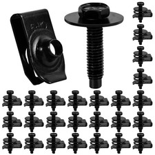 50Pack M6-1.0 U Clips Automotive Kit with Speed Nuts and Screw Clips - Universal