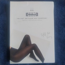Wolford Velvet De Luxe  66 Comfort Tights, Size Medium in Black