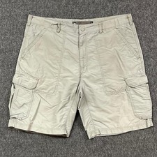 REI Shorts Mens Large Khaki Nylon Cargo Hiking Outdoor UPF 50 Pockets