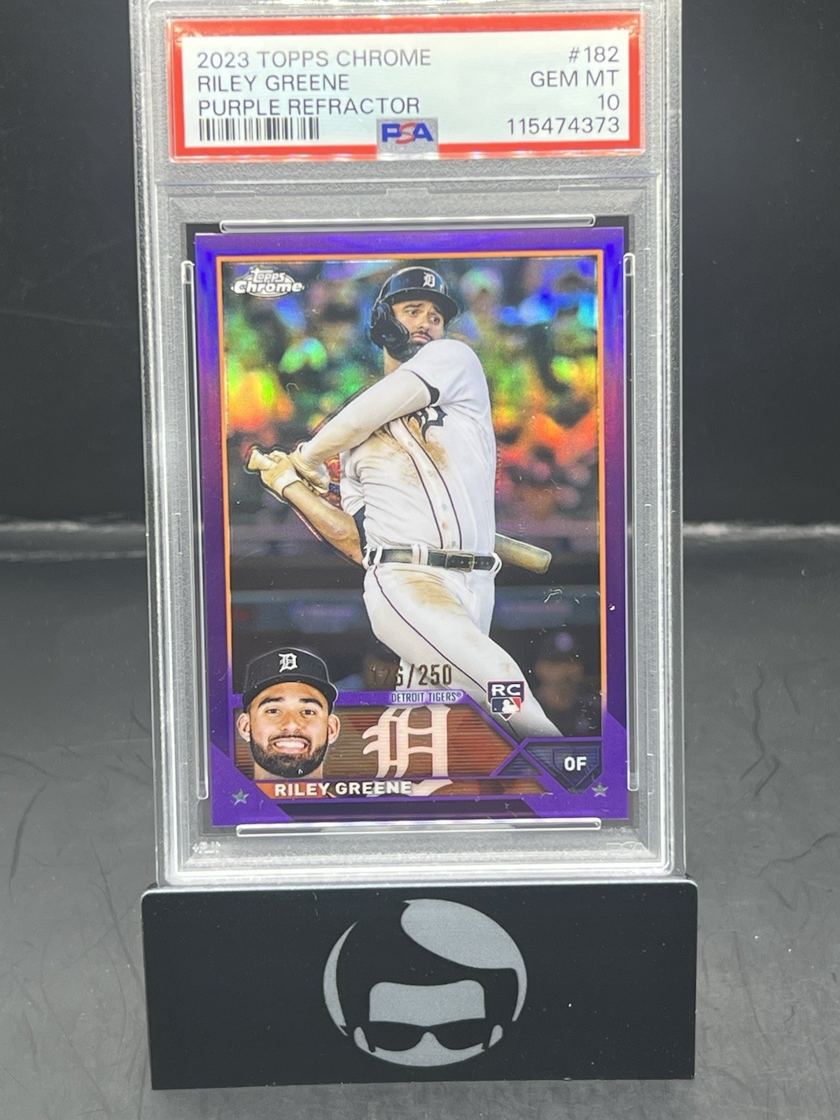 2023 Topps Chrome Riley Greene #182 Purple Refractor  #/250 PSA 10 Rookie RC
