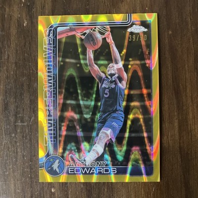 2025-26 Topps Chrome update Anthony Edwards Gold Wave Refractors /50
