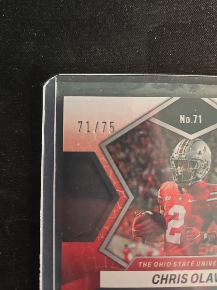 2023 Panini Mosaic Draft Picks - Chris Olave #71 Blue Mosaic Prizm /75 - Image 3 of 3