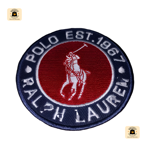 Red Polo Horse Rider Style Patch 3.5" Embroidered Iron-On Sew-On Badge for Bags - Picture 2 of 6