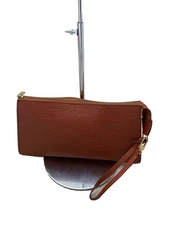 LOUIS VUITTON Pouch Pochette Accessoir_Epi -- Brown Plain Used