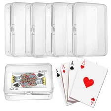 Clear Plastic Playing Card Case Set - 4Pcs Blank Playing Cards Storage Box Tr...
