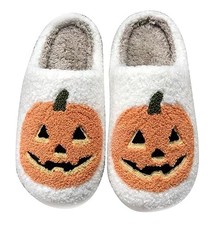 Halloween Pumpkin Slippers for Women Men Spooky 9-10 Women/7.5-8 Men Pumpkin a