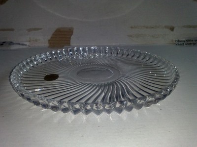Salco-Bleikristall-Teller mit Spiralmuster im Außenrelief, rund, schwer, 19,5cm.