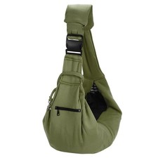 Dog Sling Carrier Breathable with Shoulder Pad for Small Pet Dark Green
