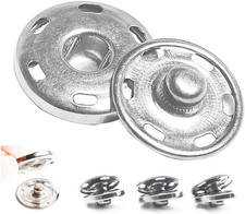 50 Sets Sew-On Snap Buttons, Metal Snaps Fasteners Press Studs Buttons for Sewin
