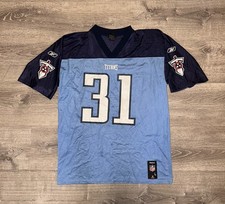 Cortland Finnegan Tennessee Titans Reebok Football Jersey Mens L Blue STAINS