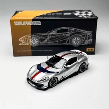 TOC 1/64 Scale Ferrari 812 Competizione Silver Diecast Car Model Toy Gift