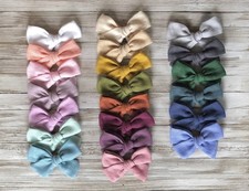 10 Soft Gauze Hand-Tied Hair Bows-4"-Choose Colors 