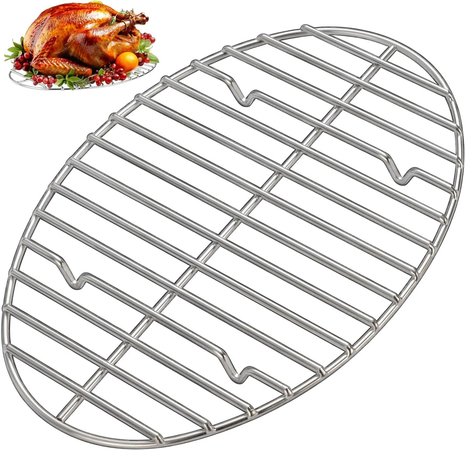 12.4" Stainless Steel Roasting & Cooling Rack, Oven & Dishwasher Safe Baking Rac