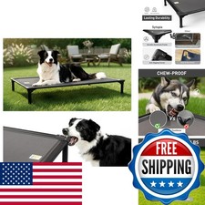 Sytopia 42'' Outdoor Elevated Dog Bed Large Dogs, Chew-Proof Pet Camping Raised