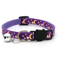 Cat Collar with Bell Cartoon Star Moon Dog Puppy Cat Kitten Collar Adjustable Sa