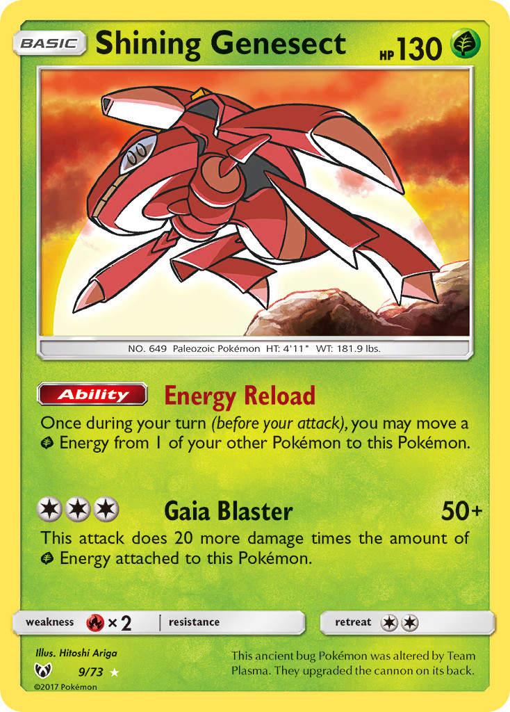 Shining Genesect (9/73) Sun & Moon: Shining Legends​ - Near Mint Holofoil Pokemo