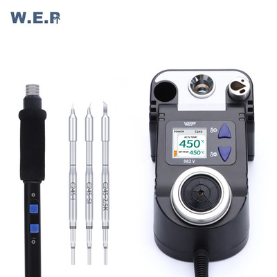 WEP 982-V 60W Digital Soldering Station C245 Soldering Iron Kit LCD Display ESD