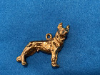 VINTAGE DOG CHARM GERMAN SHEPHERD GOLD PLATE — photo 1