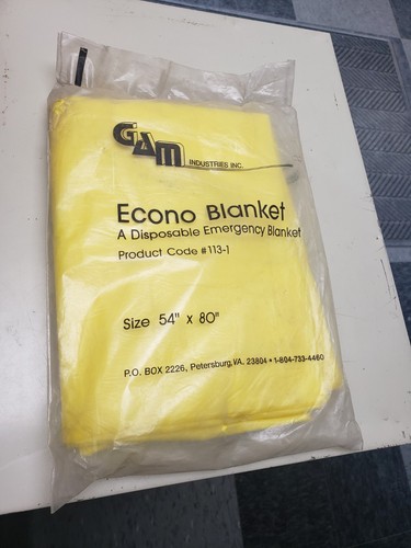 NOS Brand New DMI Econo-Blanket Emergency Blanket 54in x 80in Gam Industries