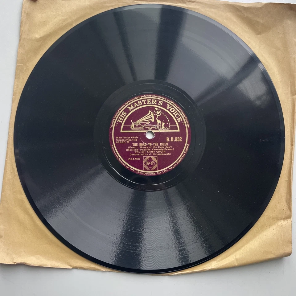 POLISH ARMY CHOIR 78 RPM J. KOLACZKOWSKI HMV BD.952 - Photo 2/4