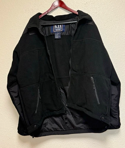5.11 Tactical Series Black Fleece Full Zip Jacket w/ Zipped Pockets XL 109614 - product listing photo