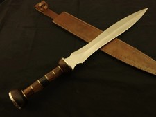 Handmade D2 Steel Roman Gladius Historical Sword with Leather Sheath