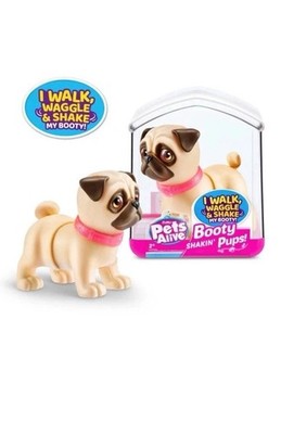 Zuru Pets Alive Booty Shakin Pups Pug 3'' Interactive Dog Dog Puppy  (NEW)