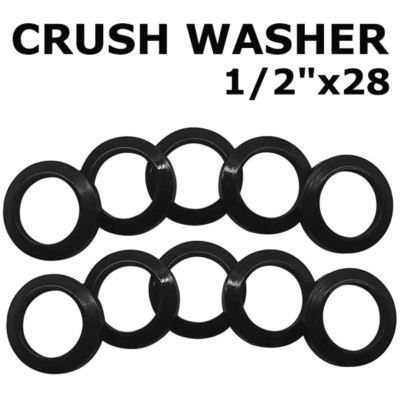 10 PCS Muzzle Brake Crush Washer 1/2x28 1/2-28 TPI Black Steel for .223 5.56