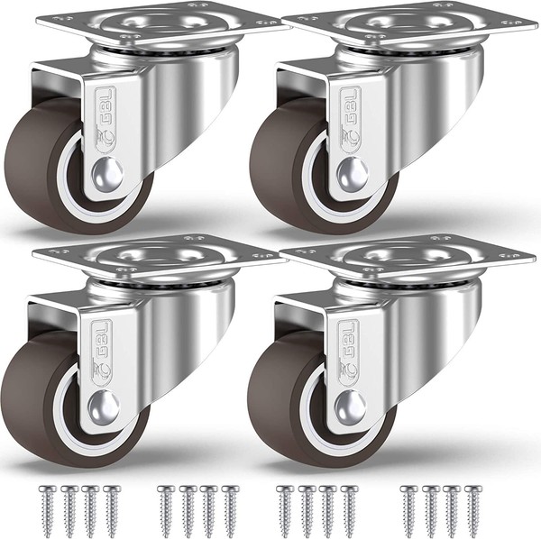 Gbl 4 MöBelrollen Lenkrollen Schwerlastrollen Ohne Bremse Schrauben 25Mm 40KG-image
