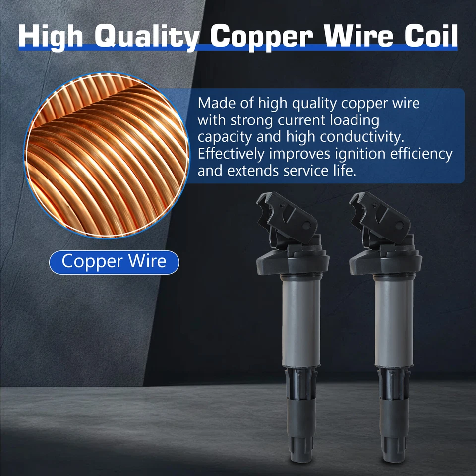 6Pack Ignition Coil & Iridium Spark Plug for BMW 330Ci 325i 525i 745i X3 UF522 - Изображение 4 из 4