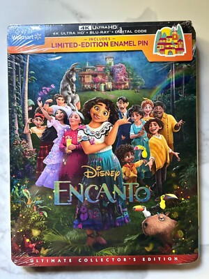 Encanto Walmart Exclusive 4K Ultra HD + Blu-ray + Digital & ENAMEL PIN New! MINT