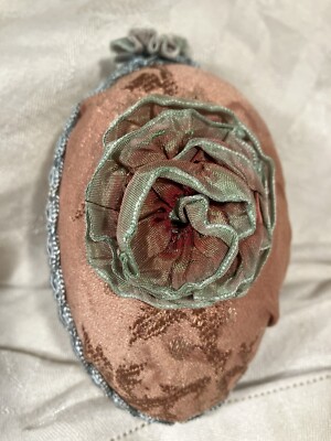 Vintage Cloth Covered Paper Mâché Easter Egg Candy Container West Germany 