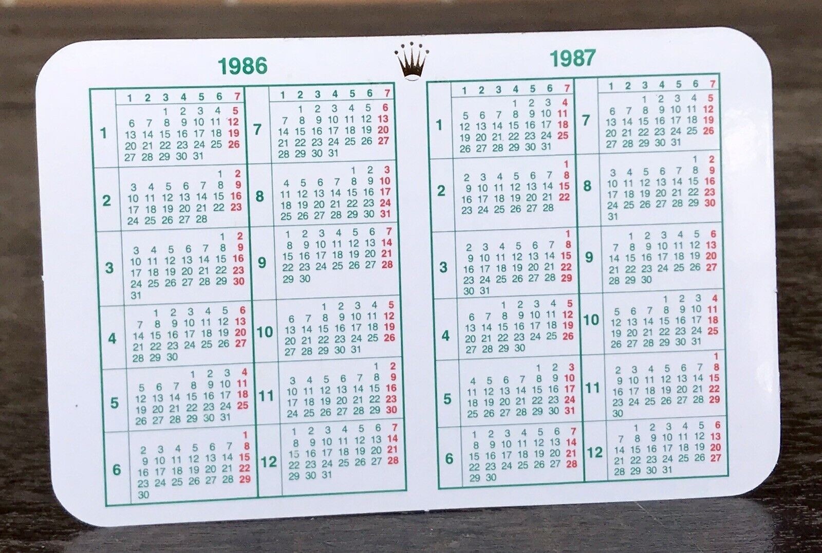 1986-1987 Rolex Calendar Featuring Milgauss Daytona Explorer Submariner GMT Datejust