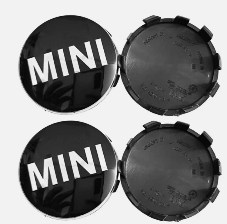 4x 56mm For Mini Cooper Hub Cover Hub Caps Rim Cover Badges Black NEW - Image 3 of 4