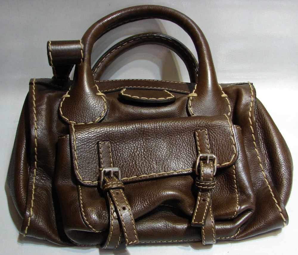 Chloe Brown Vintage Leather Stylish Handbag Tote